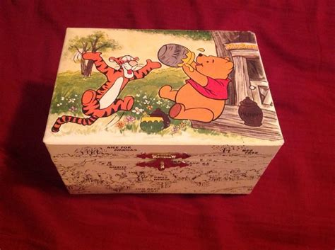 vintage metal winnie the pooh in the music box|winnie the pooh memory box.